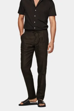 SUITSUPPLY Ames Hose Dunkelbraun Kordelzug-Männlich Jeans & Casual Hosen