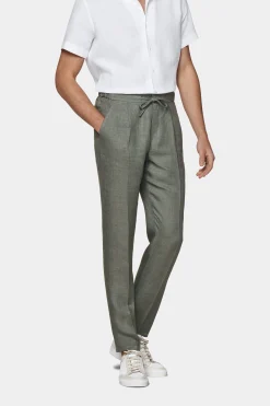 SUITSUPPLY Ames Hose Mittelgrün Mit Kordelzug-Männlich Jeans & Casual Hosen