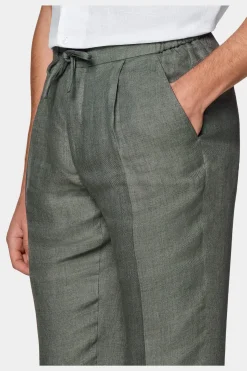 SUITSUPPLY Ames Hose Mittelgrün Mit Kordelzug-Männlich Jeans & Casual Hosen