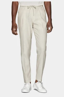 SUITSUPPLY Ames Hose Sand Kordelzug-Männlich Jeans & Casual Hosen
