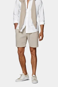 SUITSUPPLY Bosa Shorts Sand Bundfalte-Männlich Shorts
