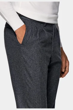 SUITSUPPLY Braddon Hose Mittelgrau Mit Bundfalte-Männlich Elegante Hosen
