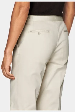 SUITSUPPLY Braddon Hose Sand Bundfalte-Männlich Elegante Hosen