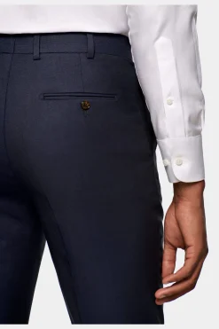 SUITSUPPLY Brescia Anzughose Blau Birdseye-Muster-Männlich Anzughosen