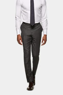 SUITSUPPLY Brescia Anzughose Dunkelgrau Birdseye-Muster-Männlich Anzughosen