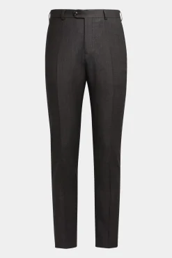 SUITSUPPLY Brescia Anzughose Dunkelgrau Birdseye-Muster-Männlich Anzughosen