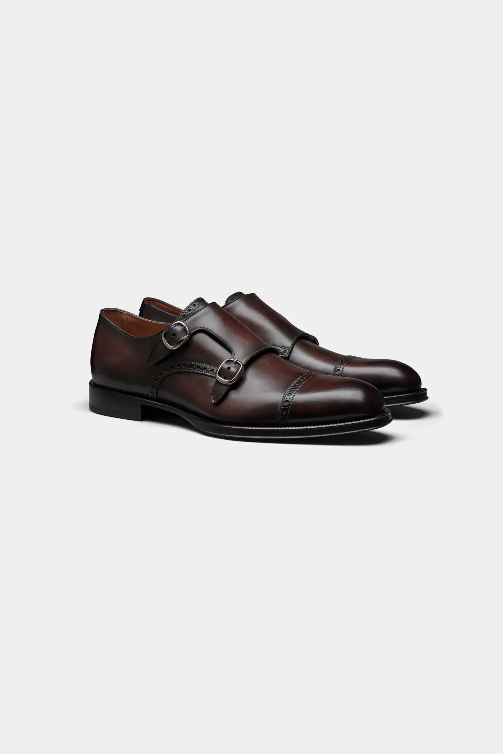 SUITSUPPLY Brogue Double Monk Strap Braun-Männlich Schnürschuhe & Monks