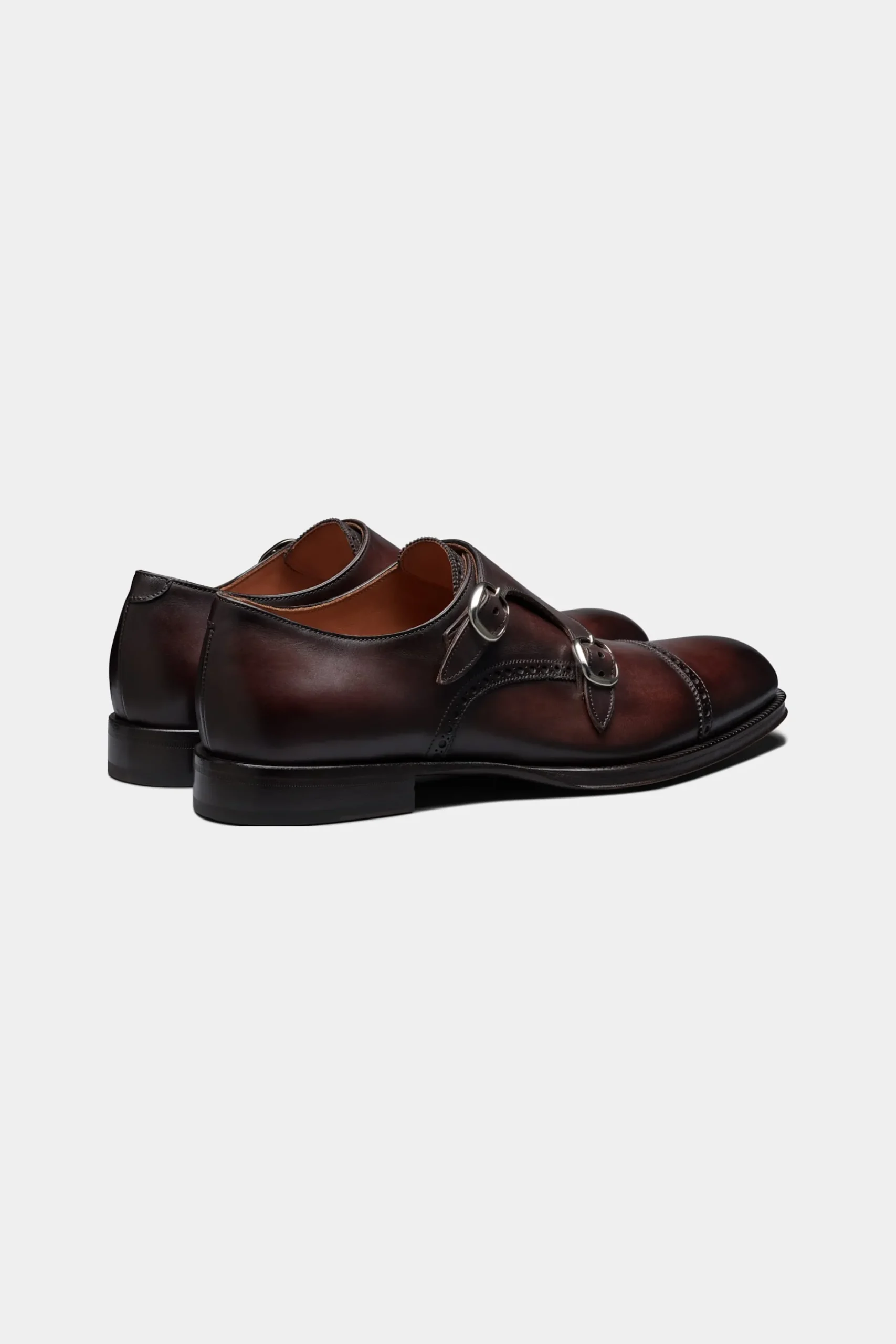 SUITSUPPLY Brogue Double Monk Strap Braun-Männlich Schnürschuhe & Monks