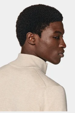 SUITSUPPLY Cardigan Sandfarben Mit Reißverschluss-Männlich Bestseller-Strickwaren