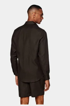 SUITSUPPLY Casual Set Dunkelbraun-Männlich Leinenanzüge