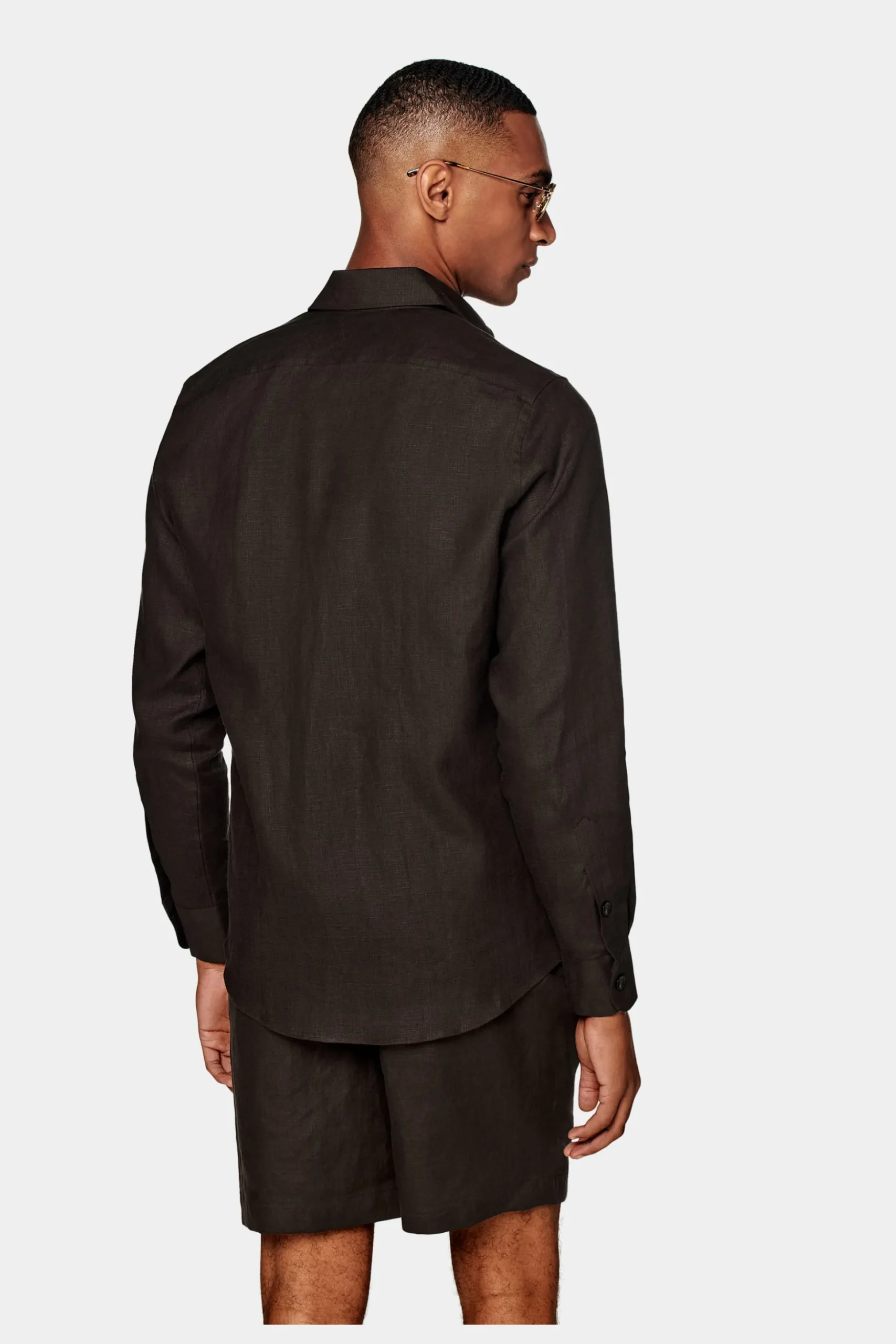SUITSUPPLY Casual Set Dunkelbraun-Männlich Leinenanzüge
