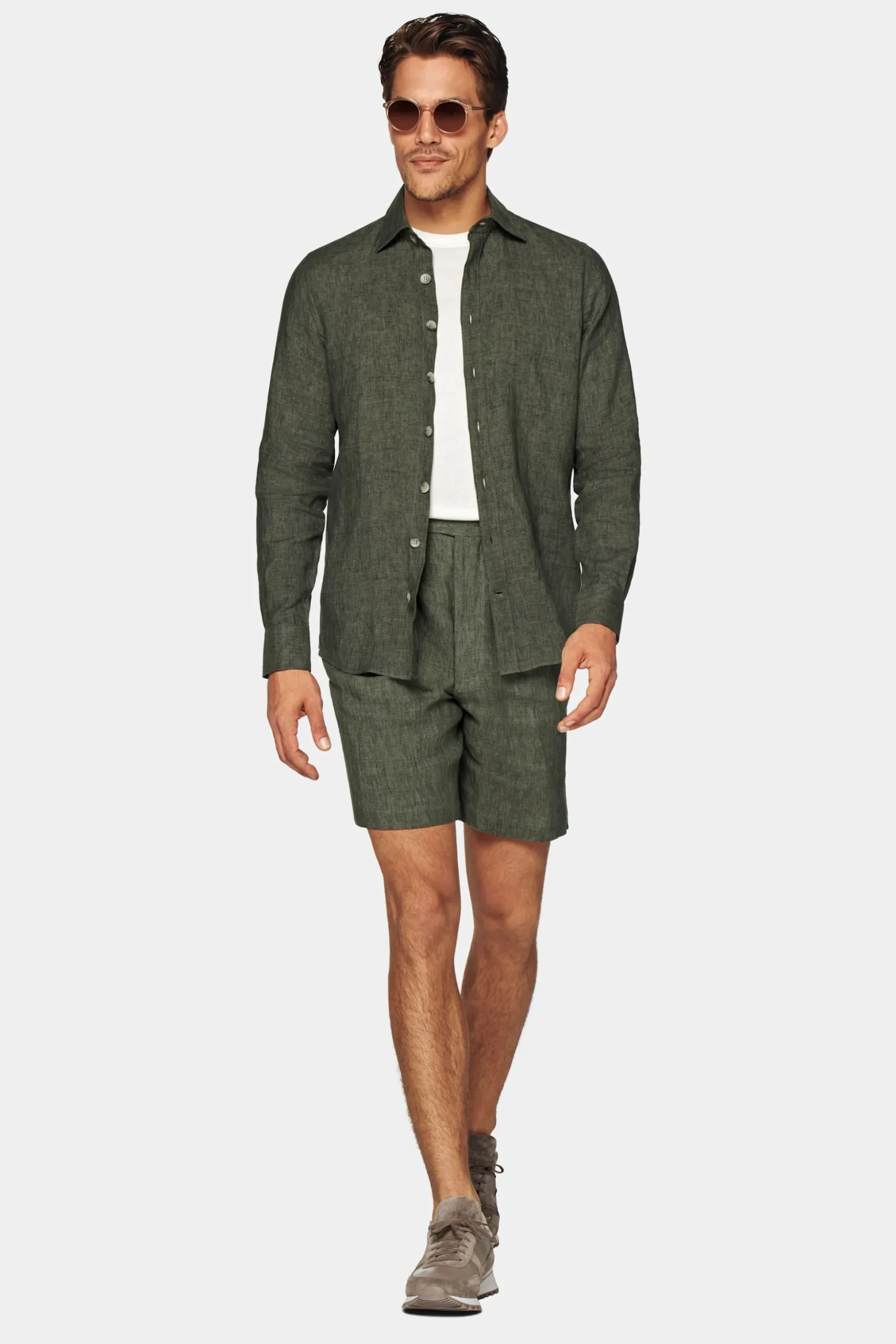 SUITSUPPLY Casual Set Grün-Männlich Leinenanzüge