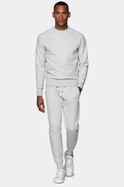 SUITSUPPLY Casual Set Hellgrau-Männlich Rundhals