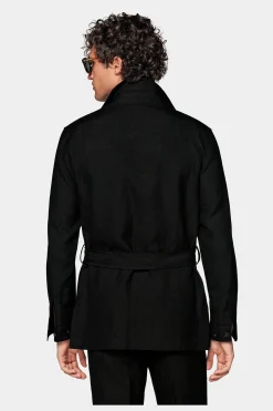 SUITSUPPLY Casual Set Schwarz-Männlich Leinenanzüge