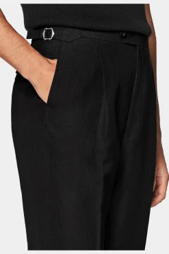 SUITSUPPLY Casual Set Schwarz-Männlich Leinenanzüge