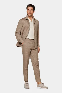 SUITSUPPLY Casual Set Taupe-Männlich Leinenanzüge