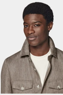 SUITSUPPLY Casual Set Taupe-Männlich Leinenanzüge