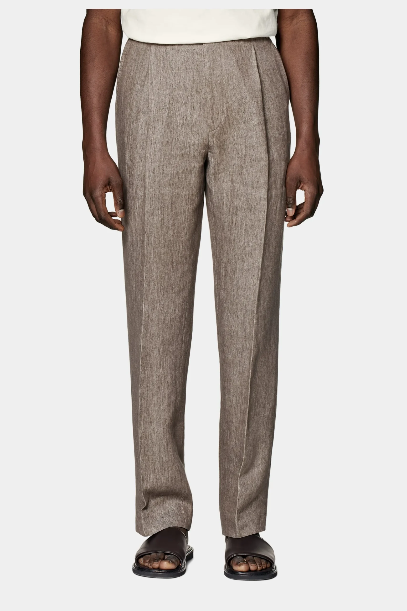 SUITSUPPLY Casual Set Taupe-Männlich Leinenanzüge