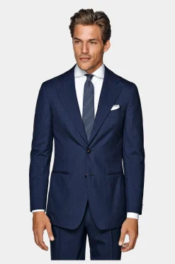 SUITSUPPLY Custom Made Anzug Mittelblau-Männlich Business Anzüge