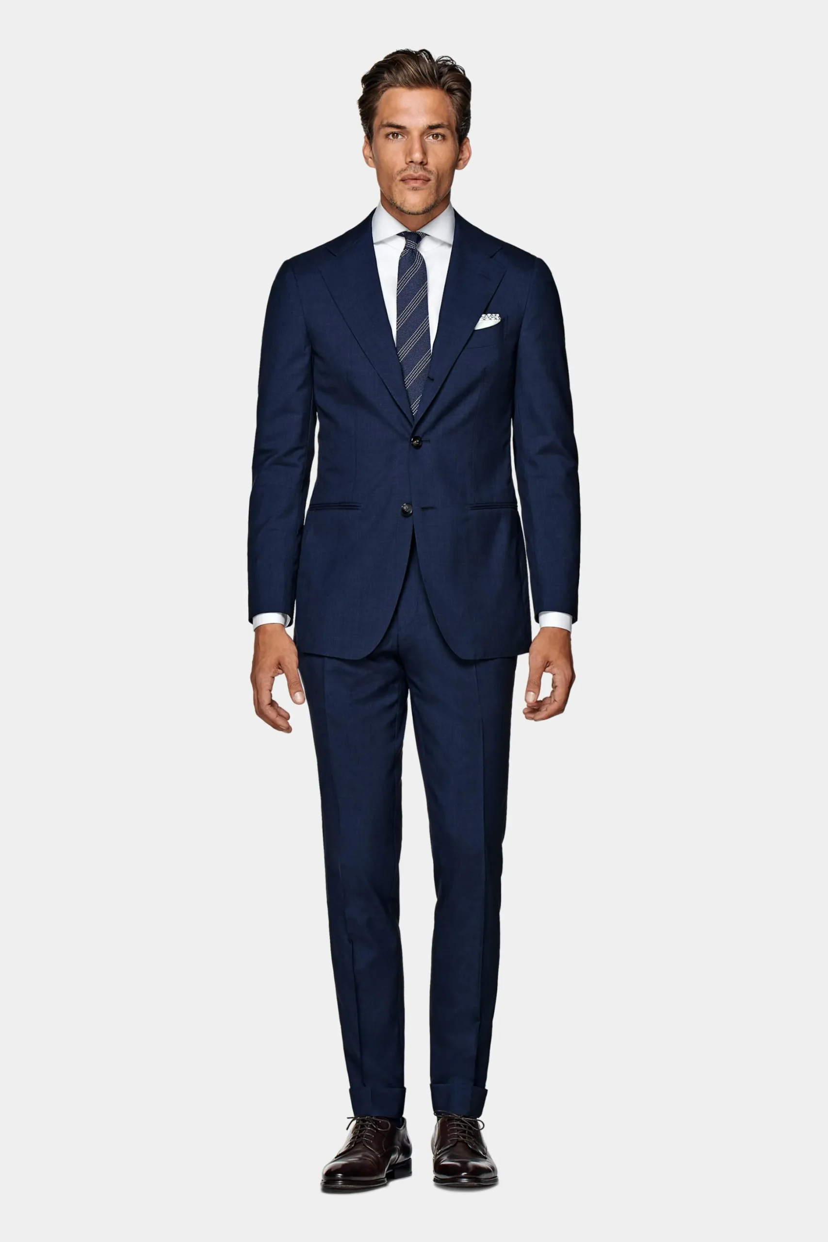 SUITSUPPLY Custom Made Anzug Mittelblau-Männlich Business Anzüge