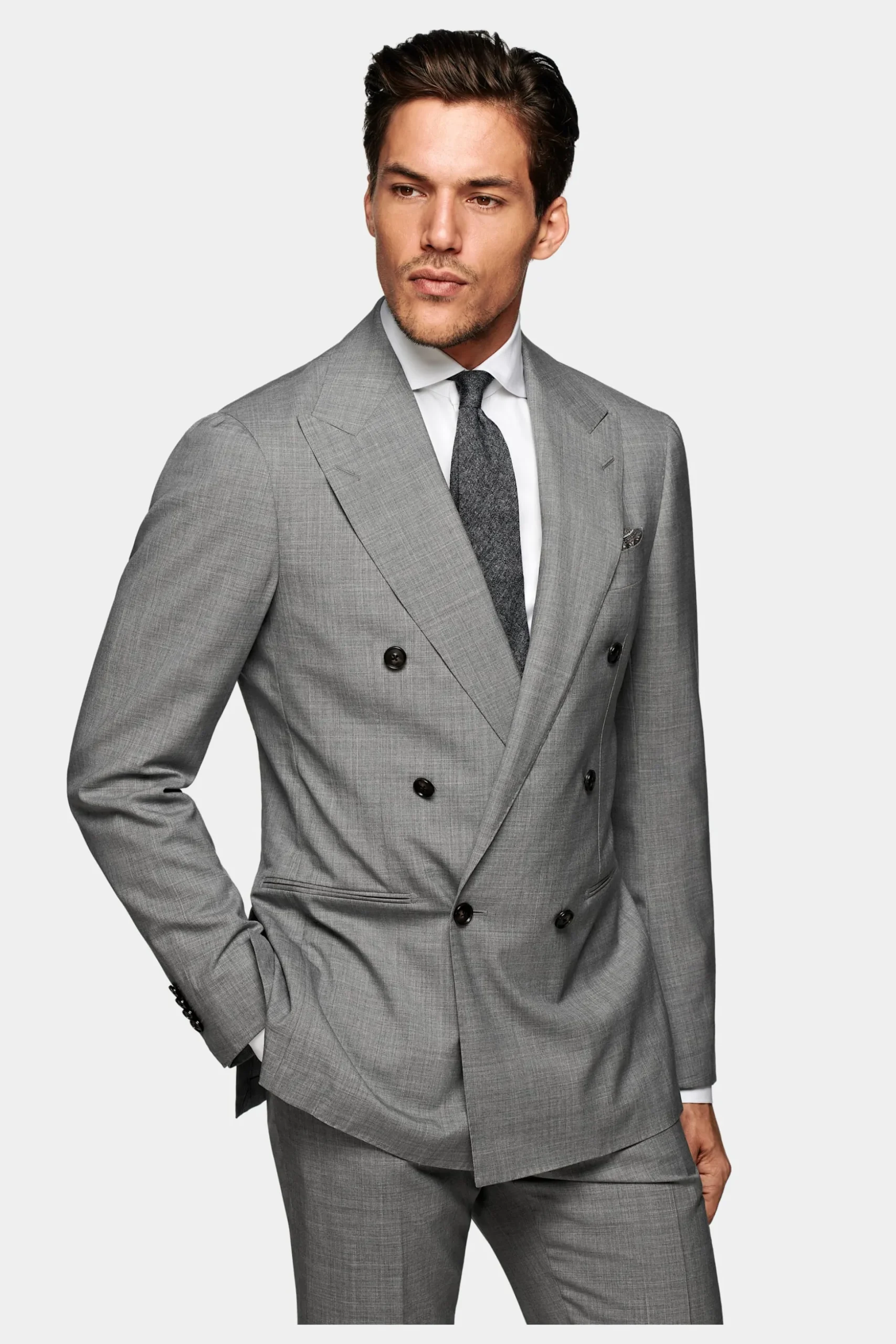 SUITSUPPLY Custom Made Anzug Mittelgrau-Männlich Business Anzüge