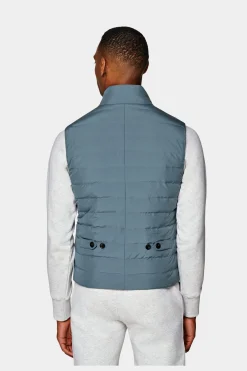 SUITSUPPLY Daunenweste Mittelblau-Männlich Westen