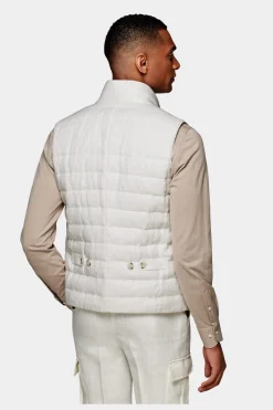 SUITSUPPLY Daunenweste Weiss-Männlich Westen