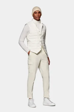 SUITSUPPLY Daunenweste Weiss-Männlich Westen