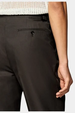SUITSUPPLY Duca Hose Dunkelbraun Bundfalte-Männlich Elegante Hosen