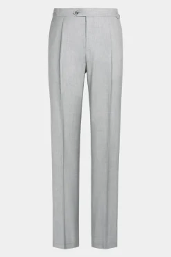 SUITSUPPLY Duca Hose Mittelgrau Bundfalte-Männlich Elegante Hosen