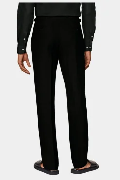 SUITSUPPLY Duca Hose Schwarz Bundfalte-Männlich Elegante Hosen