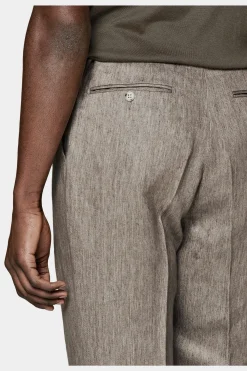 SUITSUPPLY Duca Hose Taupe Bundfalte-Männlich Elegante Hosen