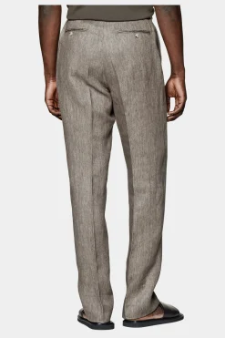 SUITSUPPLY Duca Hose Taupe Bundfalte-Männlich Elegante Hosen