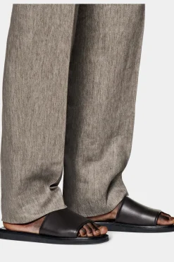 SUITSUPPLY Duca Hose Taupe Bundfalte-Männlich Elegante Hosen