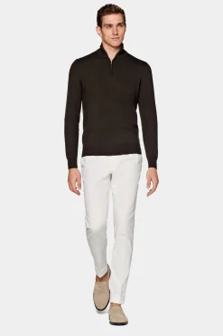 SUITSUPPLY Dunkelbraun Halber Reißverschluss-Männlich Cardigans & Troyer