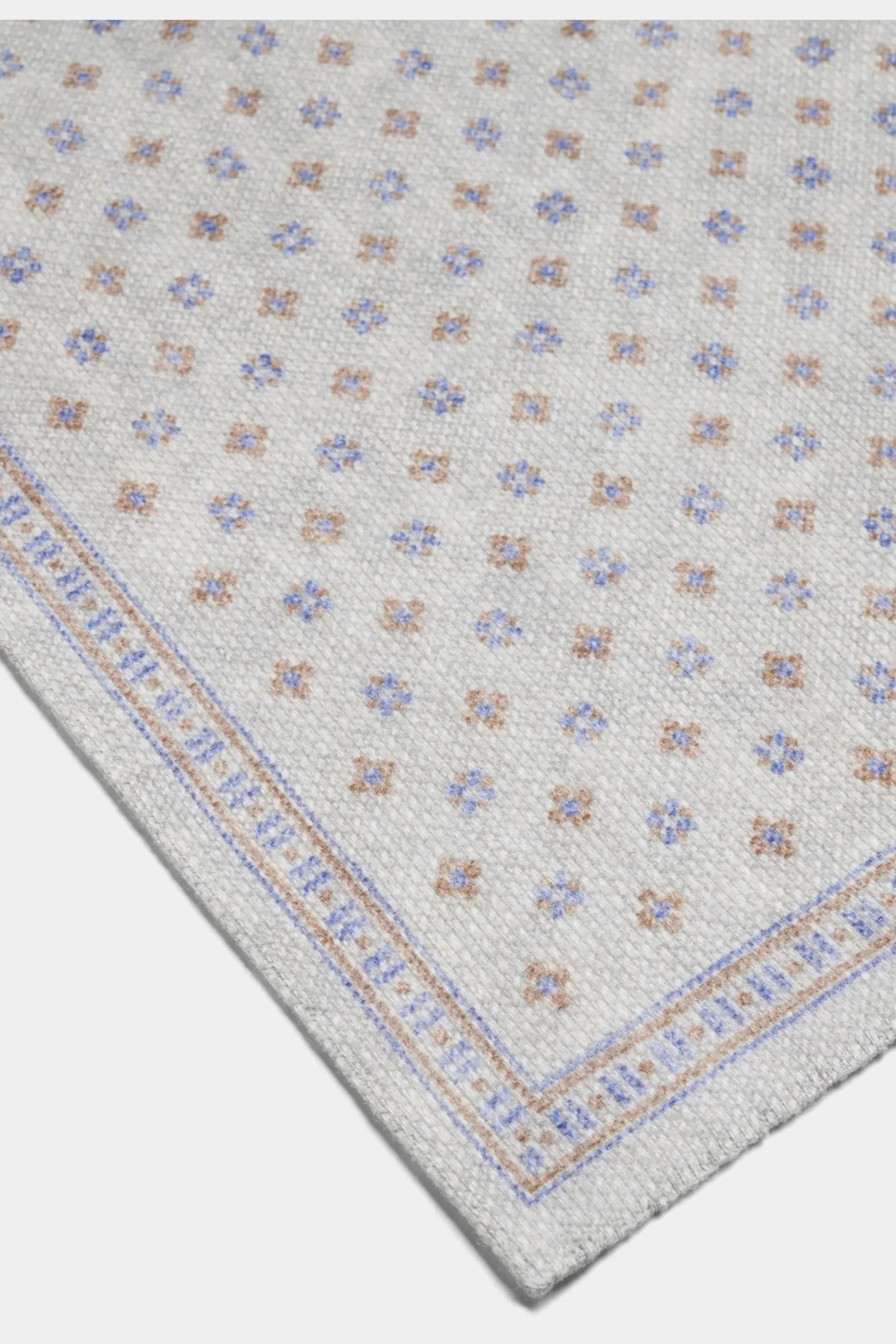 SUITSUPPLY Einstecktuch Grau Florales Muster-Männlich Einstecktücher