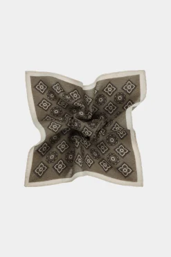 SUITSUPPLY Einstecktuch Grün Florales Muster-Männlich Einstecktücher