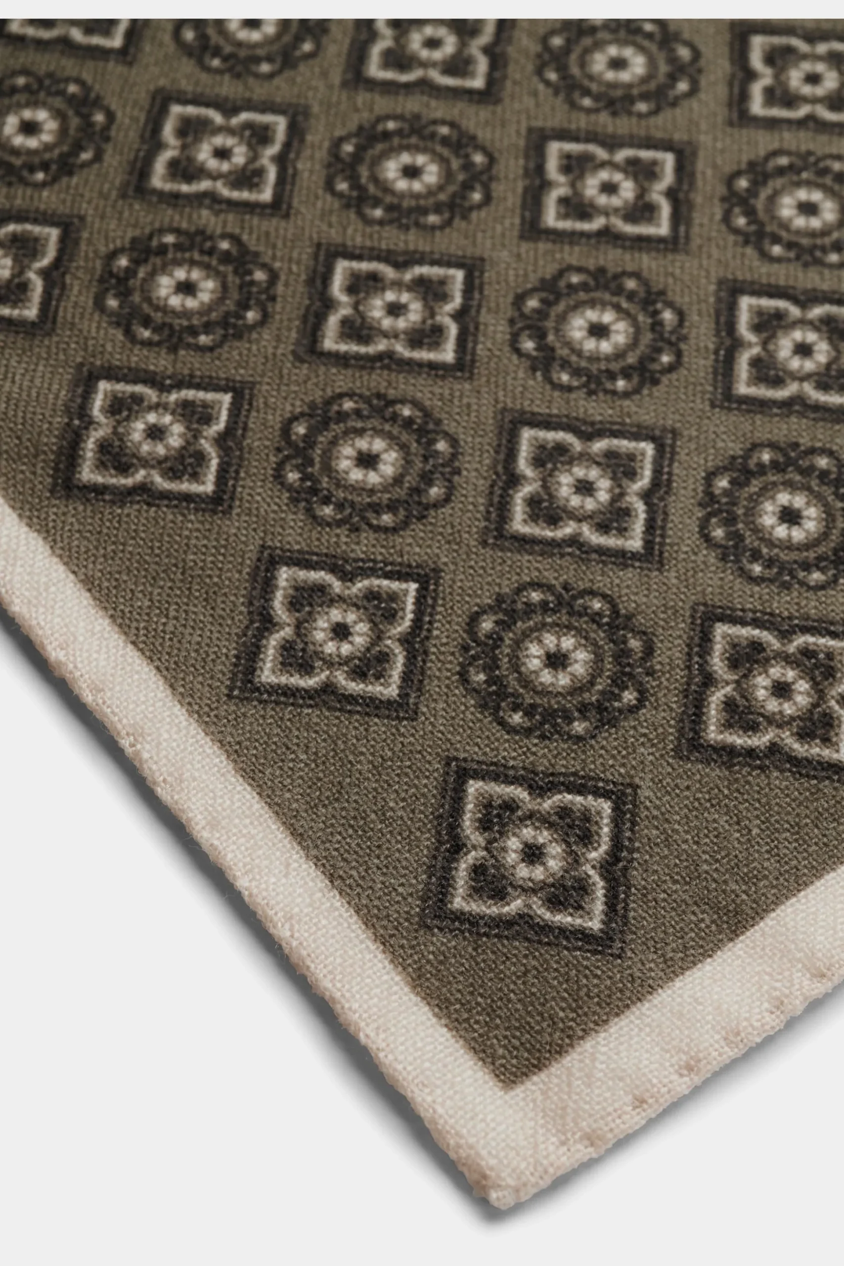 SUITSUPPLY Einstecktuch Grün Florales Muster-Männlich Einstecktücher