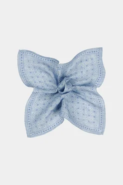 SUITSUPPLY Einstecktuch Hellblau Florales Muster-Männlich Einstecktücher
