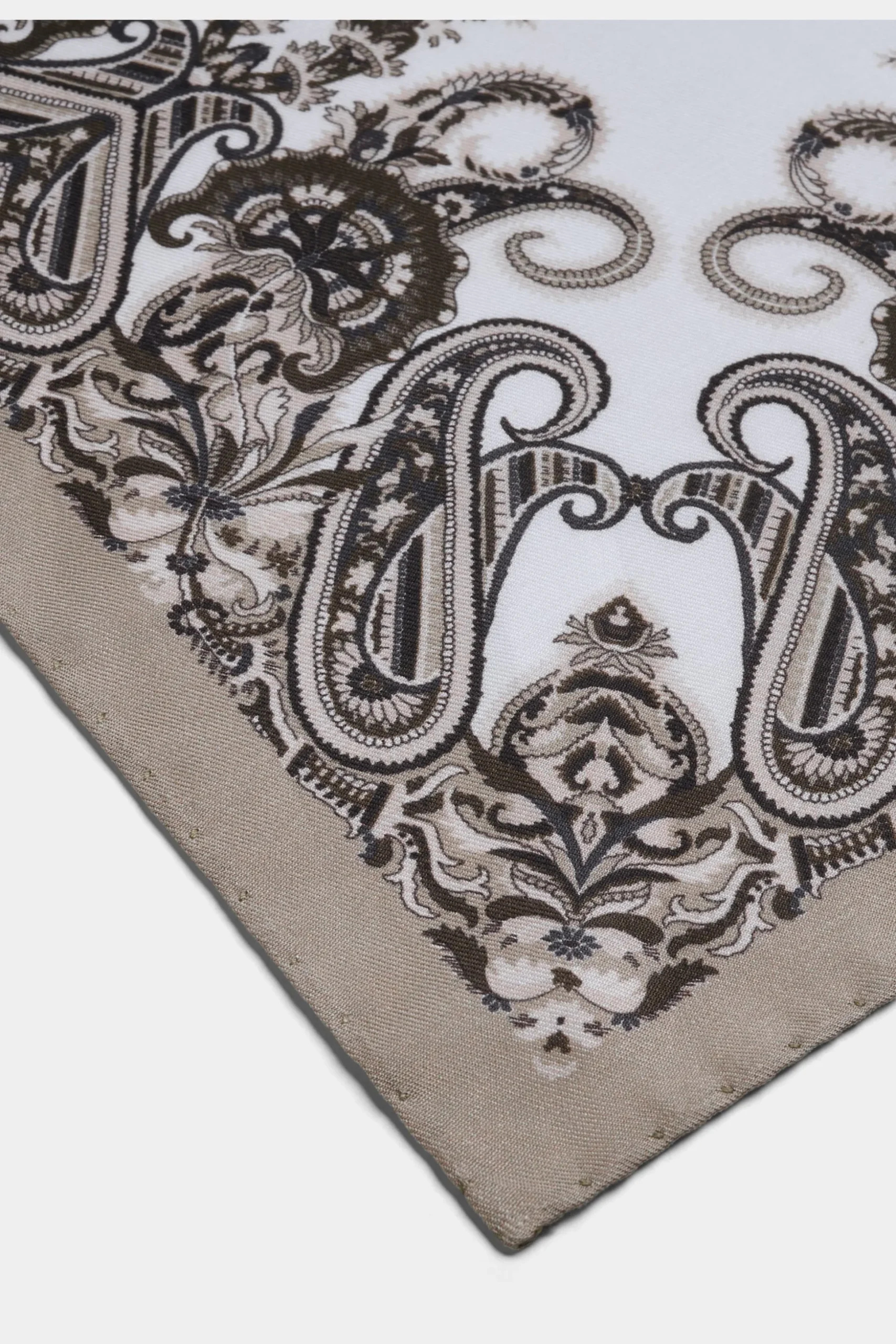 SUITSUPPLY Einstecktuch Hellbraun Paisley-Muster-Männlich Einstecktücher