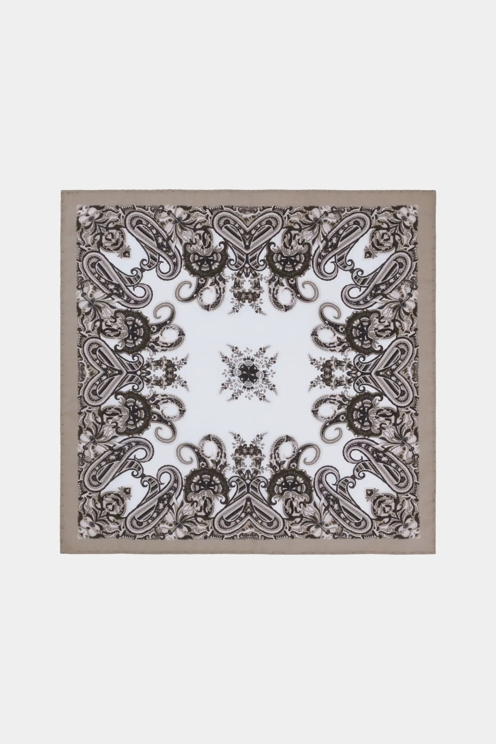 SUITSUPPLY Einstecktuch Hellbraun Paisley-Muster-Männlich Einstecktücher