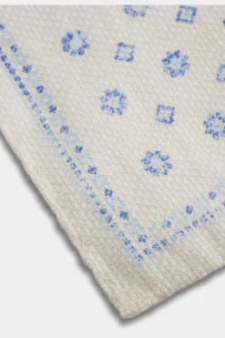 SUITSUPPLY Einstecktuch Weiß Florales Muster-Männlich Einstecktücher