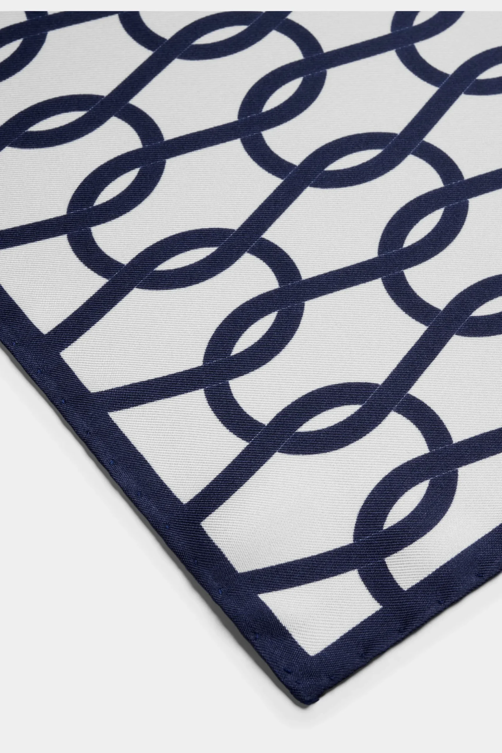 SUITSUPPLY Einstecktuch Weiß Schlingenmuster-Männlich Einstecktücher