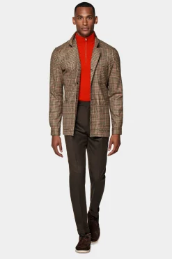 SUITSUPPLY Greenwich Hemd-Sakko Braun Kariert-Männlich Hemd-Sakkos