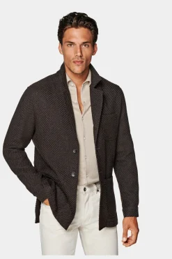 SUITSUPPLY Greenwich Hemd-Sakko Braun-Männlich Hemd-Sakkos
