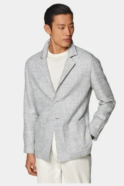 SUITSUPPLY Greenwich Hemd-Sakko Hellgrau-Männlich Hemd-Sakkos