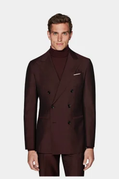 SUITSUPPLY Havana Anzug Burgunderrot-Männlich Business Anzüge