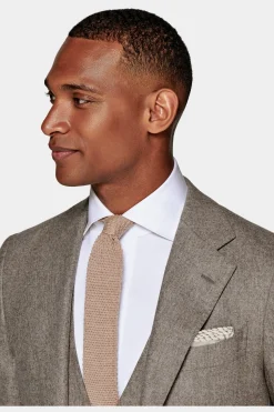 SUITSUPPLY Havana Anzug Dreiteiler Hellbraun-Männlich Casual Anzüge