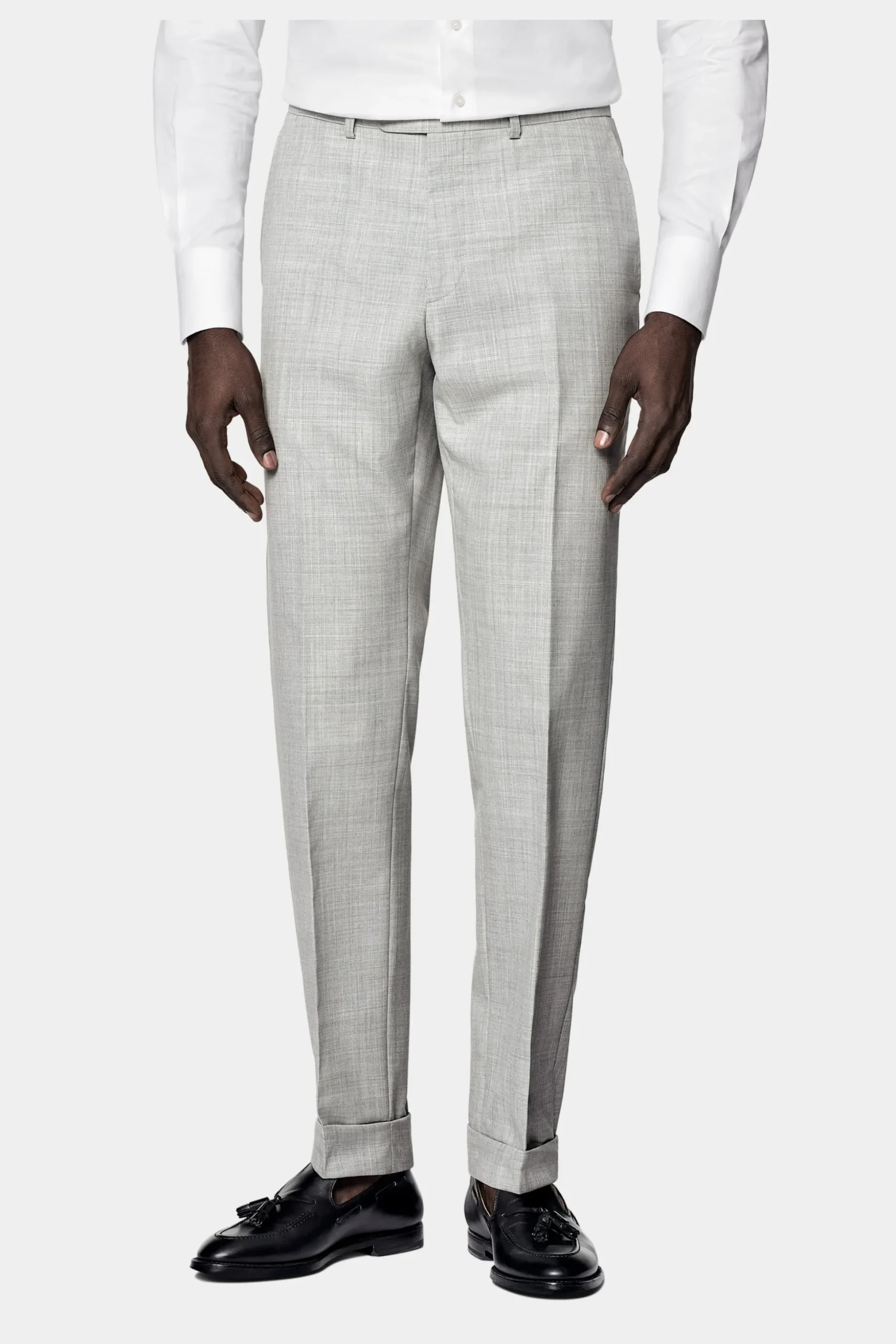 SUITSUPPLY Havana Anzug Dreiteiler Hellgrau-Männlich Business Anzüge
