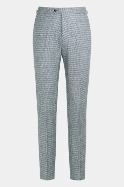 SUITSUPPLY Havana Anzug Dreiteiler Hellblau Hahnentrittmuster-Männlich Casual Anzüge